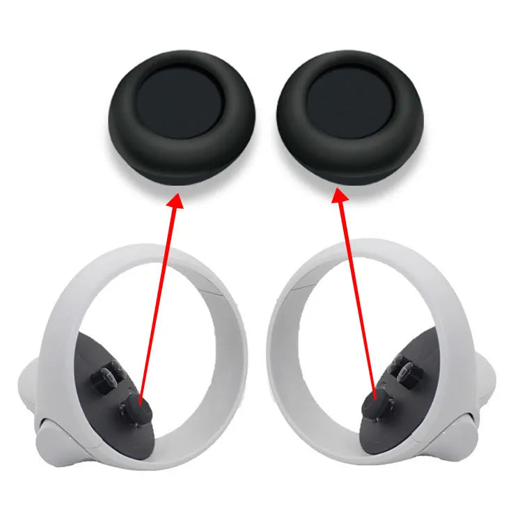 Black silicone glasses cleaning and headset protection accessory set with host cover, eye mask, and handle covers.