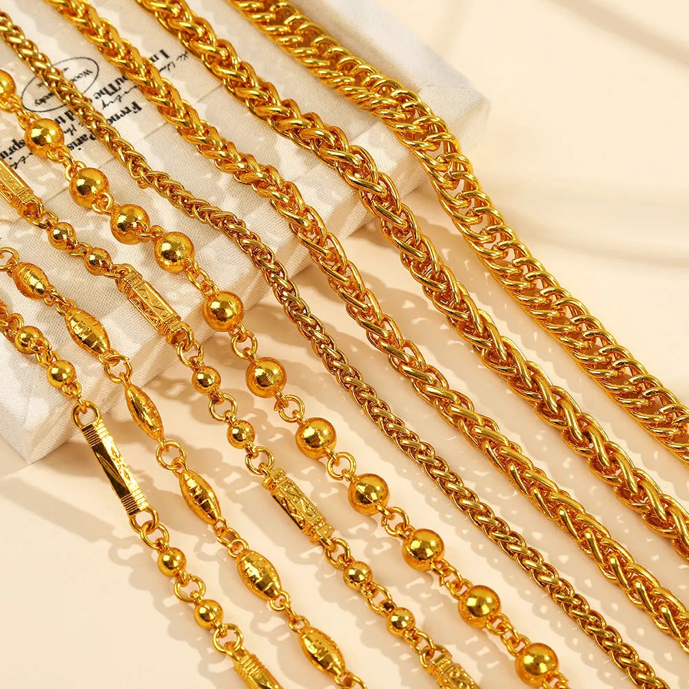 Alloy snake bones chain necklace in titanium steel finish with bones pattern, one of eight colour style options