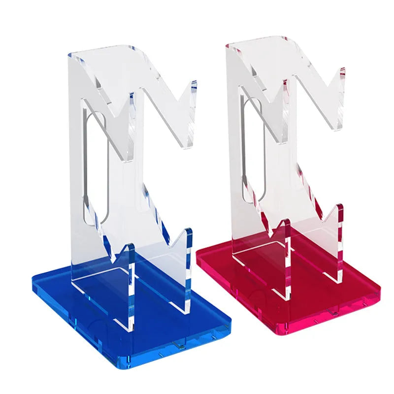Universal controller hanger display rack in black double layer on a desktop