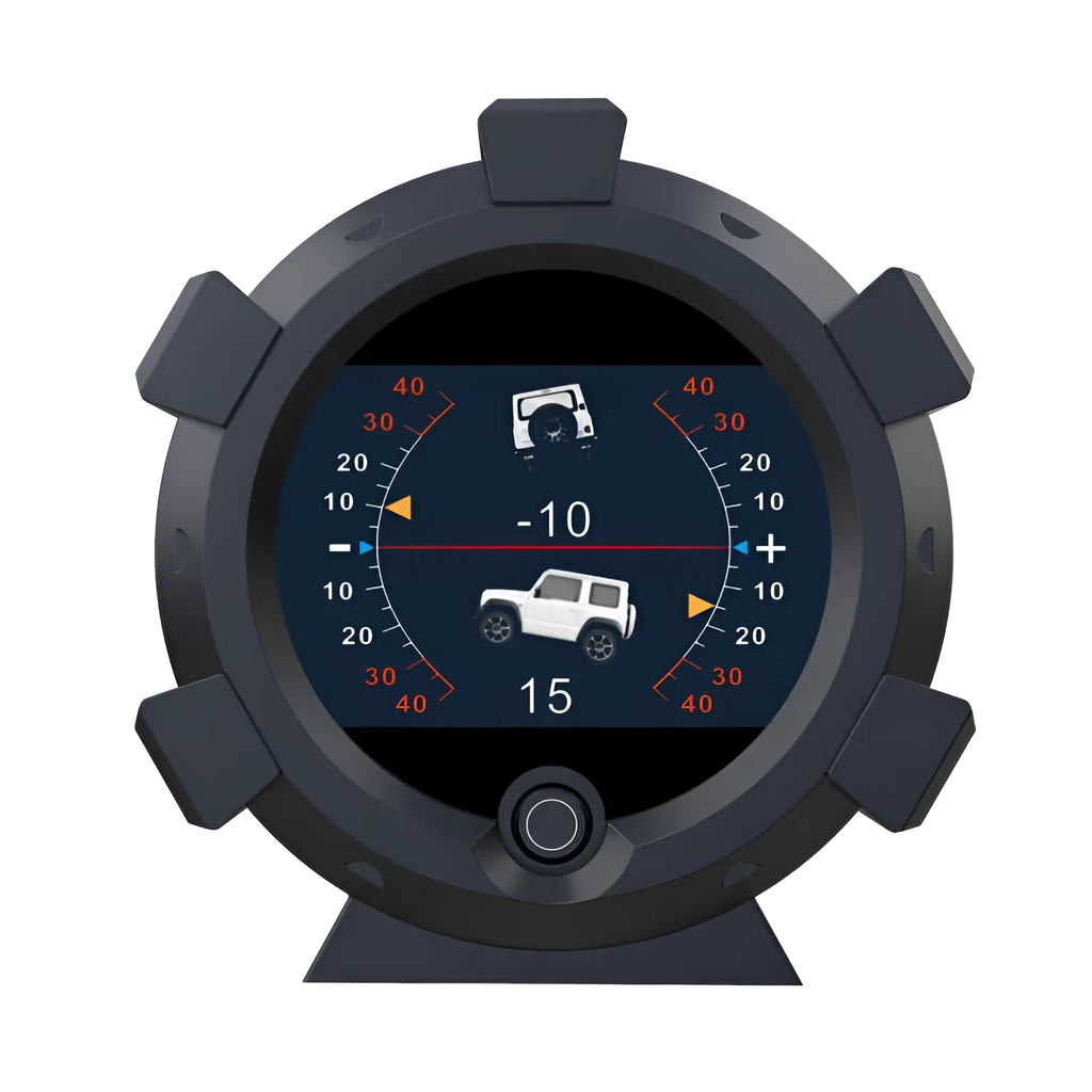 Car incline meter with satellite positioning and voltage reverse protection in OBD colour