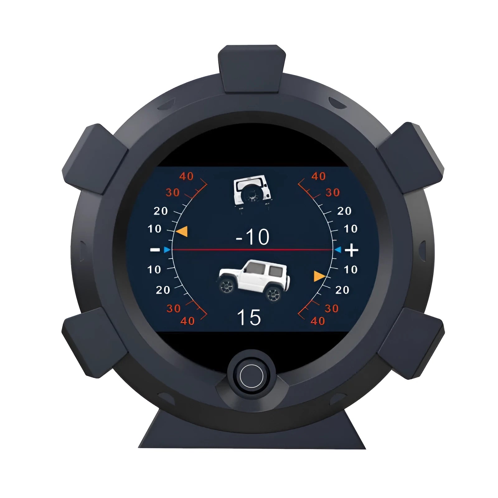 Car incline meter with satellite positioning and voltage reverse protection in OBD colour