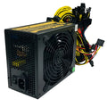 Black high-wattage computer server power supply unit with multiple cable connectors.