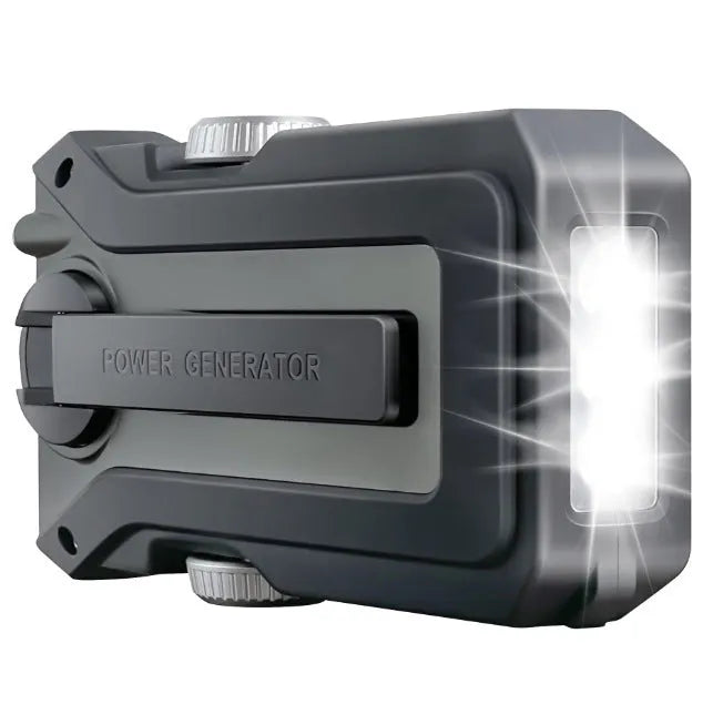 Multifunctional solar hand-shake radio flashlight with LED light in army green on white background