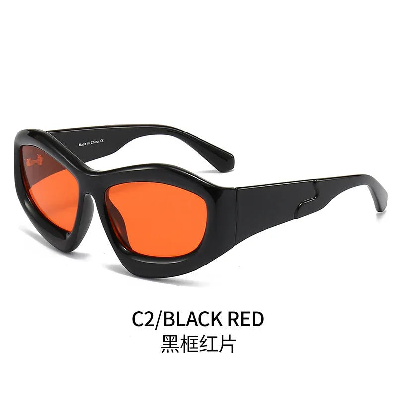 Concave shape bubble lens sunglasses with UV protection in multiple frame colours for outdoor activities