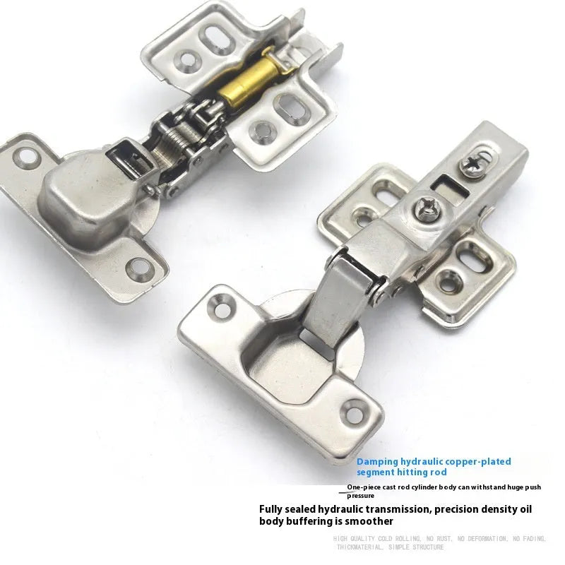 Nickel-plated hydraulic damping hinge for cabinets in straight, middle, and large bend types