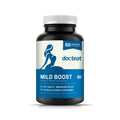Bottle of 60 dietary supplement capsules containing probiotic blend, turmeric, and moringa leaf extract.