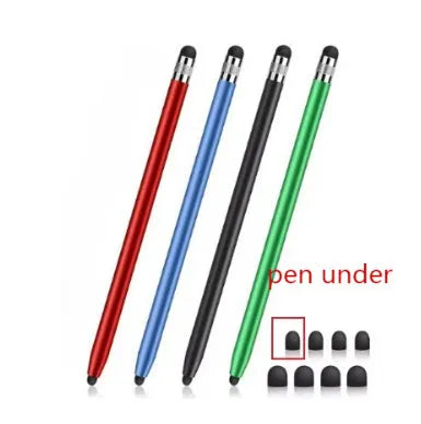 Two-in-one metal touch screen pen for tablets and smartphones in multiple colour options