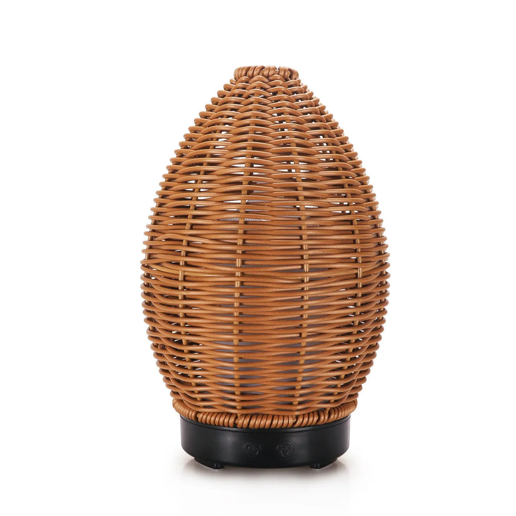 Light wood grain hollow rattan aroma diffuser with 100ml capacity for 20-40m² rooms
