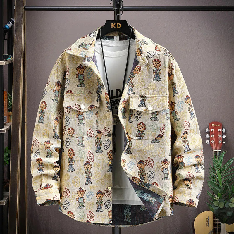 Lapel shirt coat with long sleeves and straight hem in various colour options