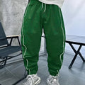 Men's loose fit bamboo fibre sports trousers in khaki with cropped length and elasticated waist.