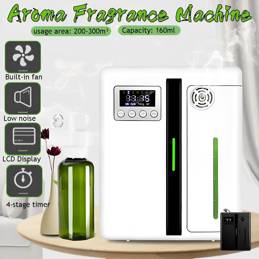 AF-05 waterless scent diffuser 160ml in black, compact 173x72x220mm for hotel lobby use