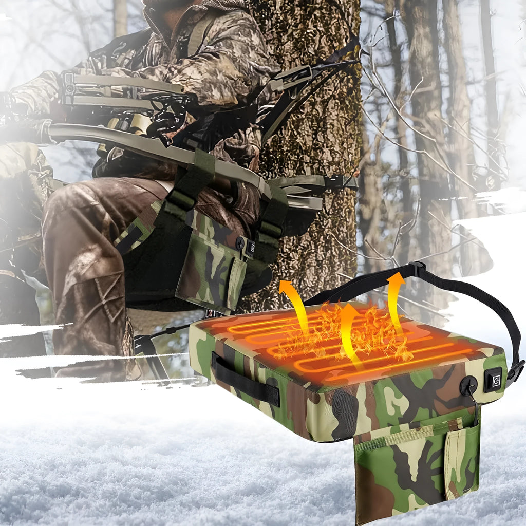 Camouflage heating cushion 40x32x7cm made from Oxford cloth for outdoor stadium or camping seating