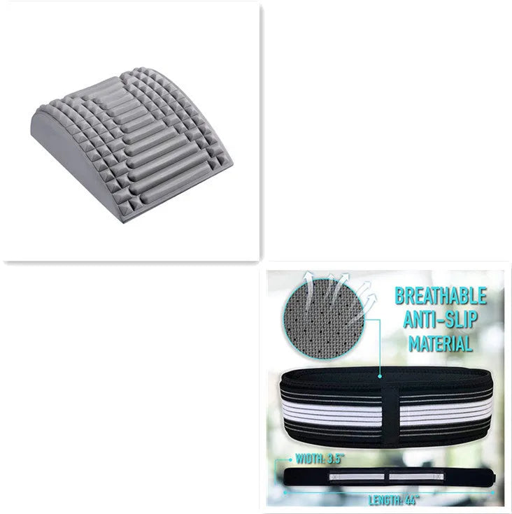 Blue EVA foam back stretcher pillow for lumbar support and acupressure massage.