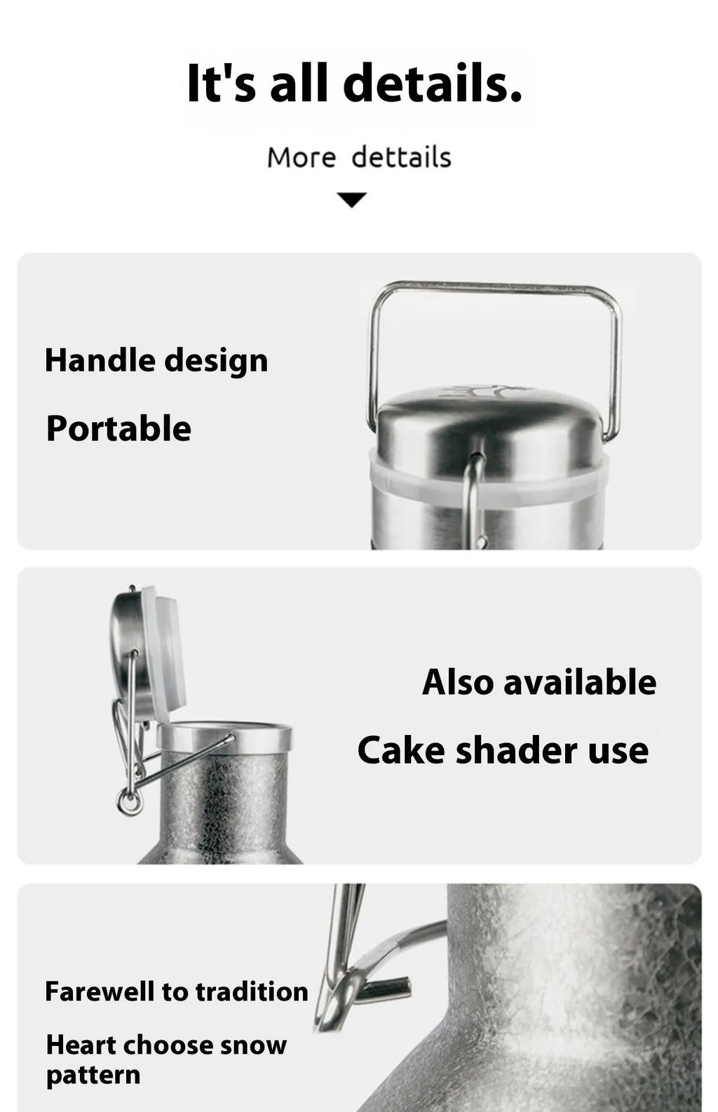 Large stainless steel outdoor thermal pot with a handle, shown in a natural setting.