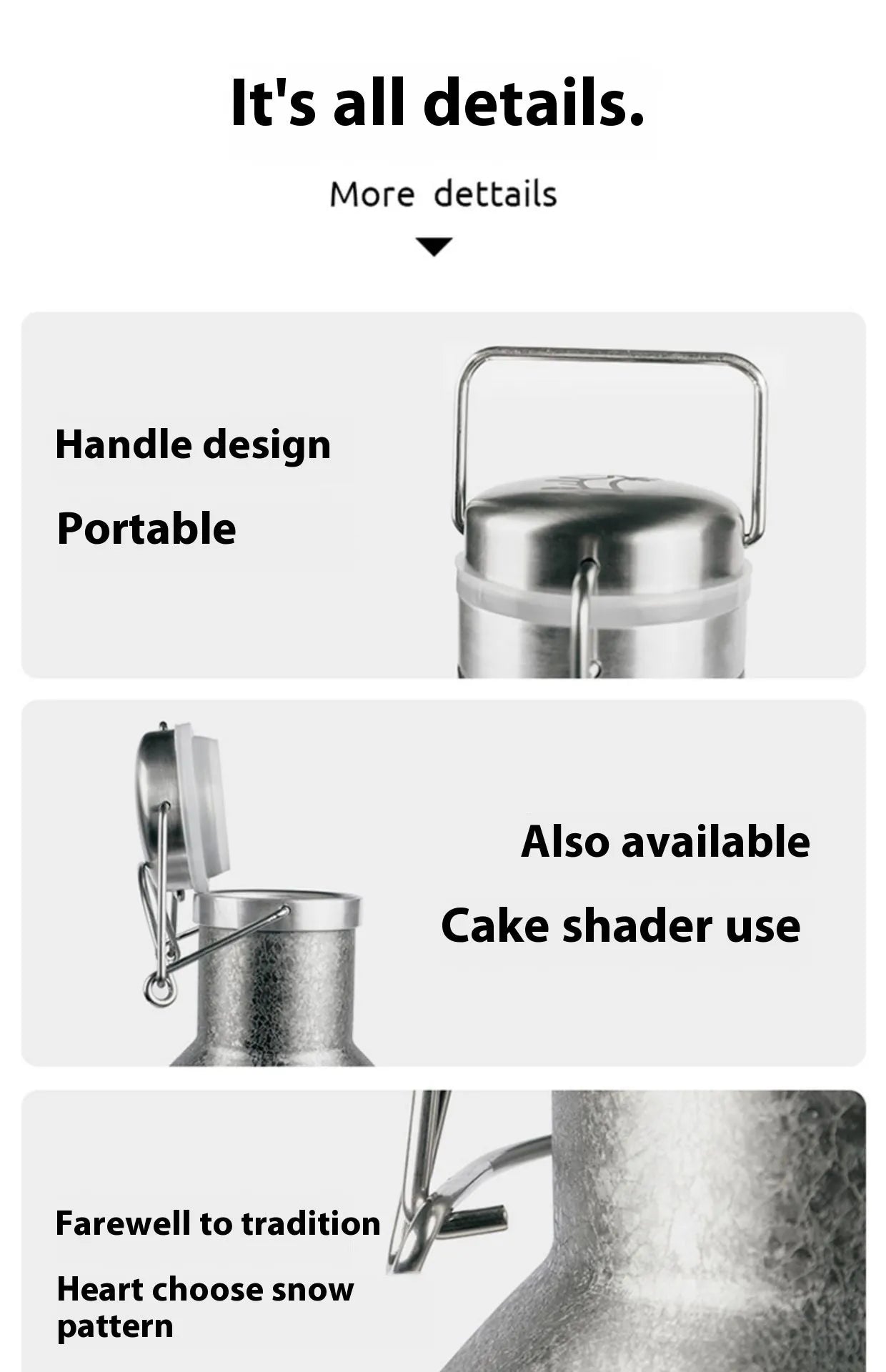 Large stainless steel outdoor thermal pot with a handle, shown in a natural setting.