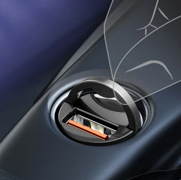 Electro-optical grey Baseus 30W USB car charger with 1 metre cable