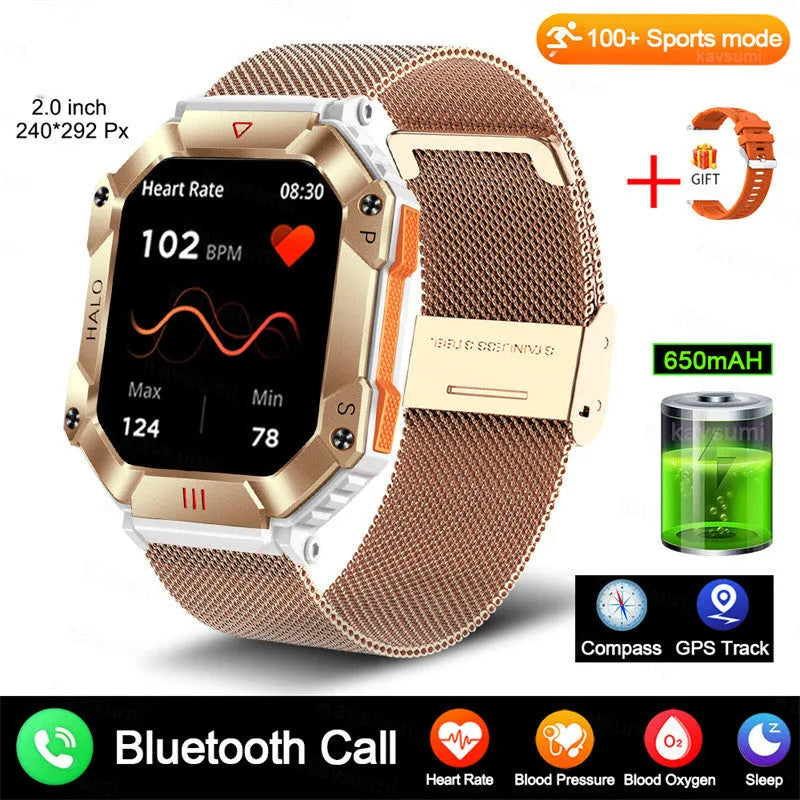 Android GPS fitness smart watch with titanium alloy case and multiple strap options on wrist