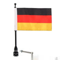 Motorbike side box bumper flagpole mount for luggage racks in black or silver finish