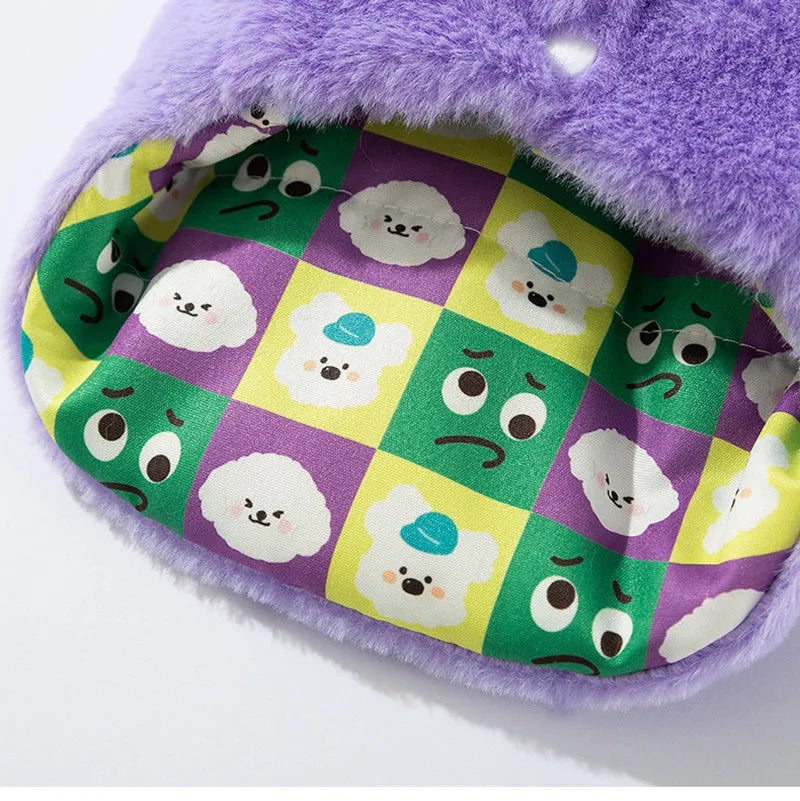 Autumn winter Korean dog hoodie with cartoon little bear design and scarf for small medium pets