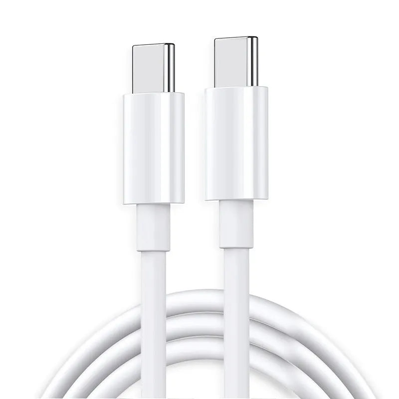 Double-headed Type-C data cable 5W fast charge line white 1m TPE for smartphones