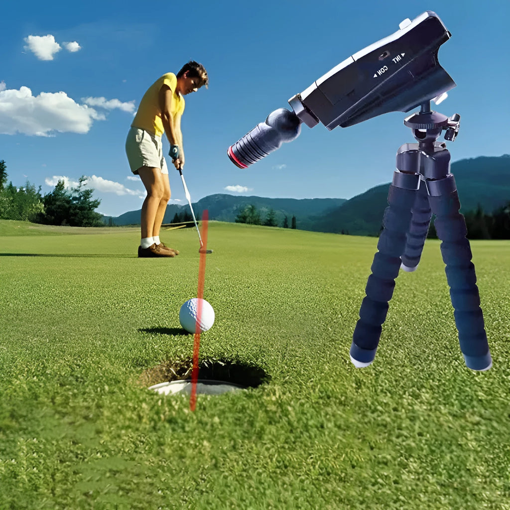 Golf putter laser aiming instrument training aid with multiple style configuration options