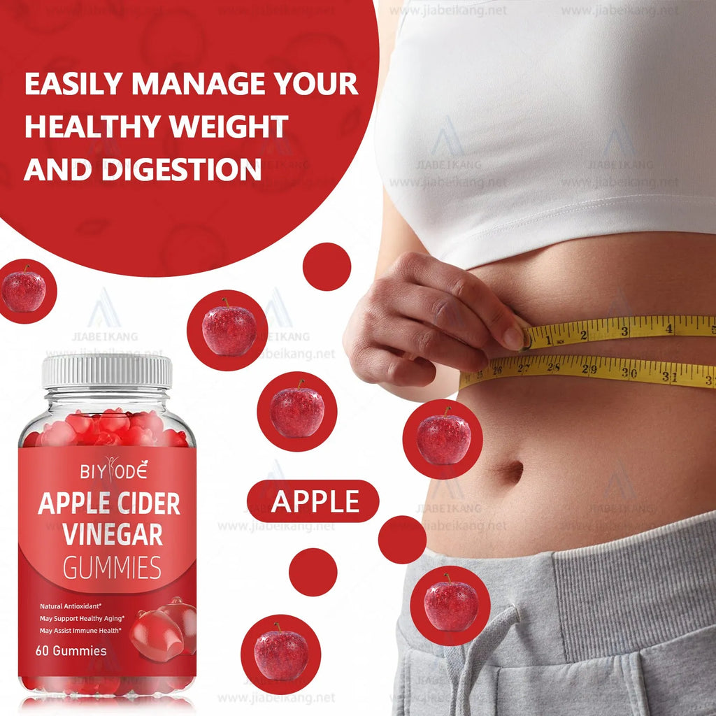 Biyode wholesale ACV gummies apple cider vinegar supplement bottle 60 gummies vegan organic