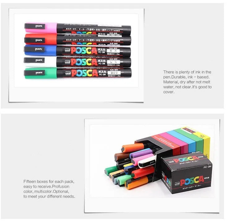 Doodle acrylic marker set with eight coloured refills in plastic case showing 0.9mm fine tip pen