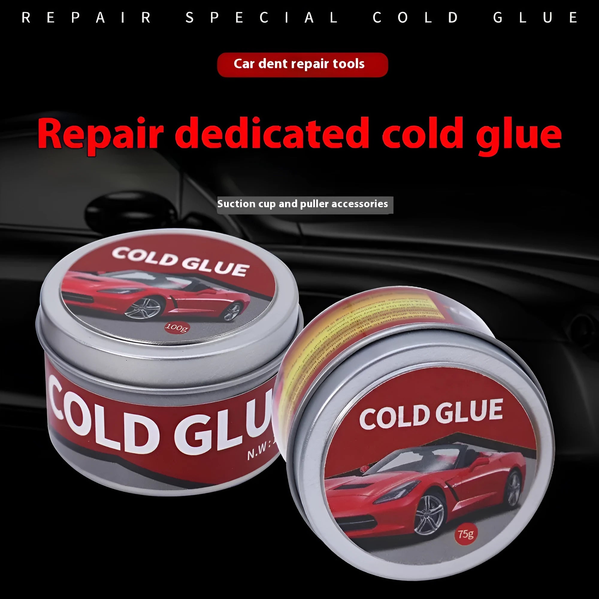 Tube of professional cold glue for car body dent and scratch repair