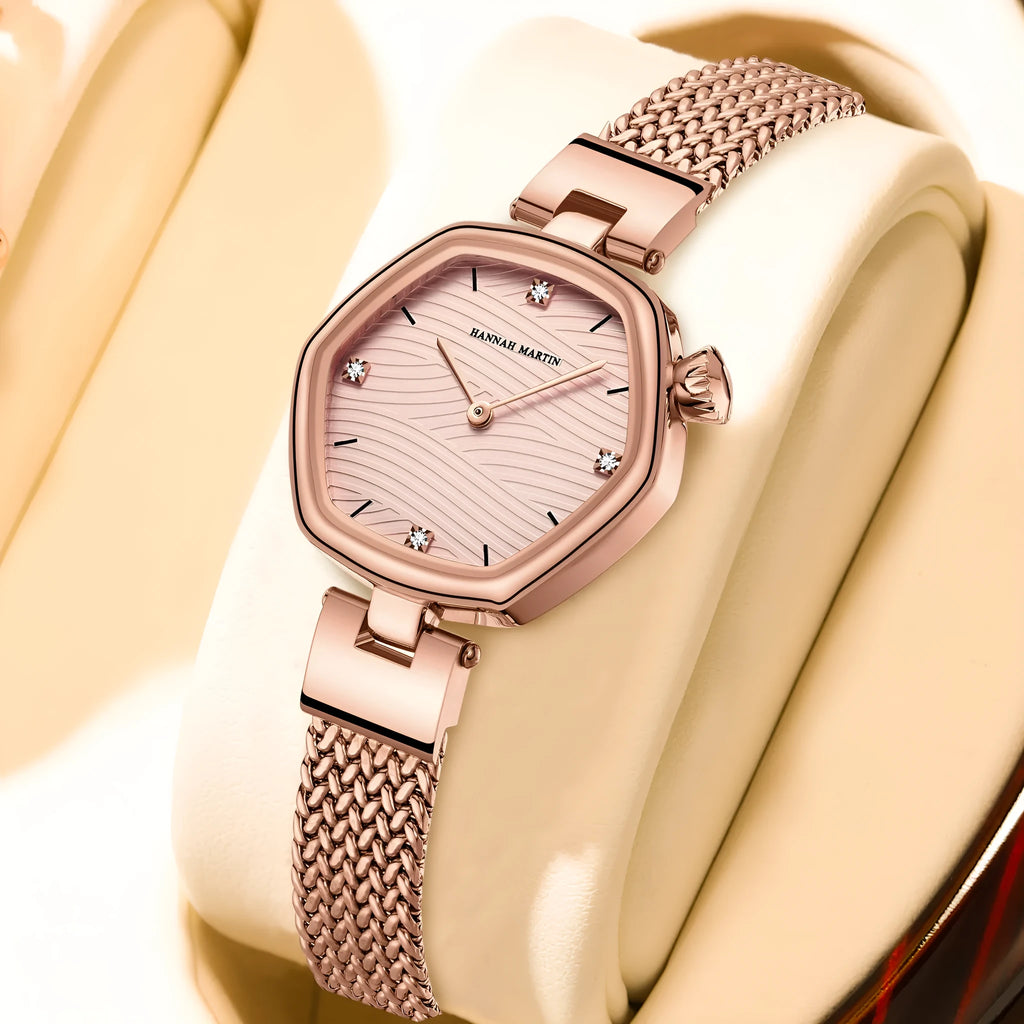 Fashion Simple Hexagonal Movement Women's Watch stainless steel case 30mm casual style