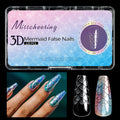 Box of 3D scale long shaping full cover false nail tips for professional nail extensions