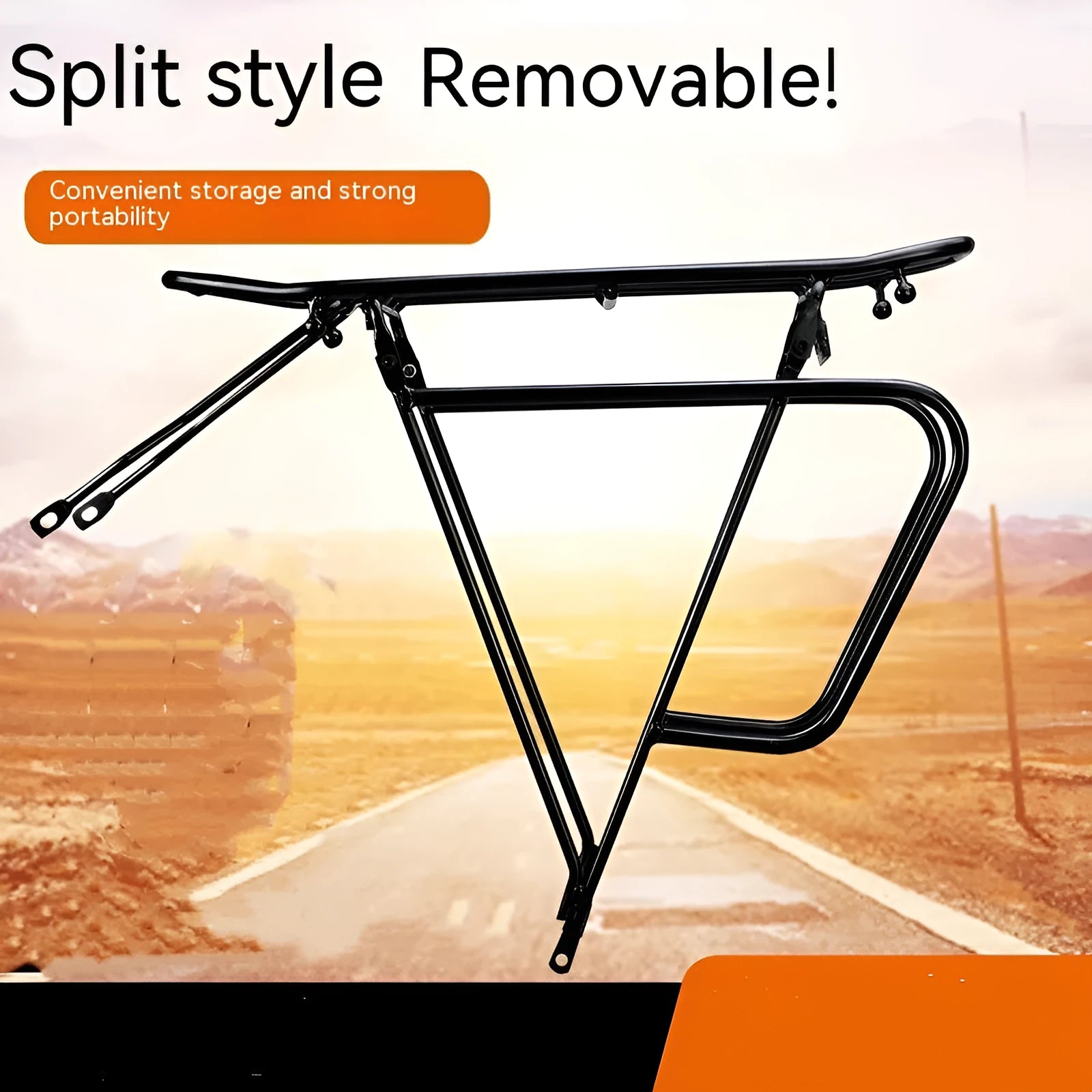 Bicycle pack shelf made of steel and aluminium alloy with screw U piece