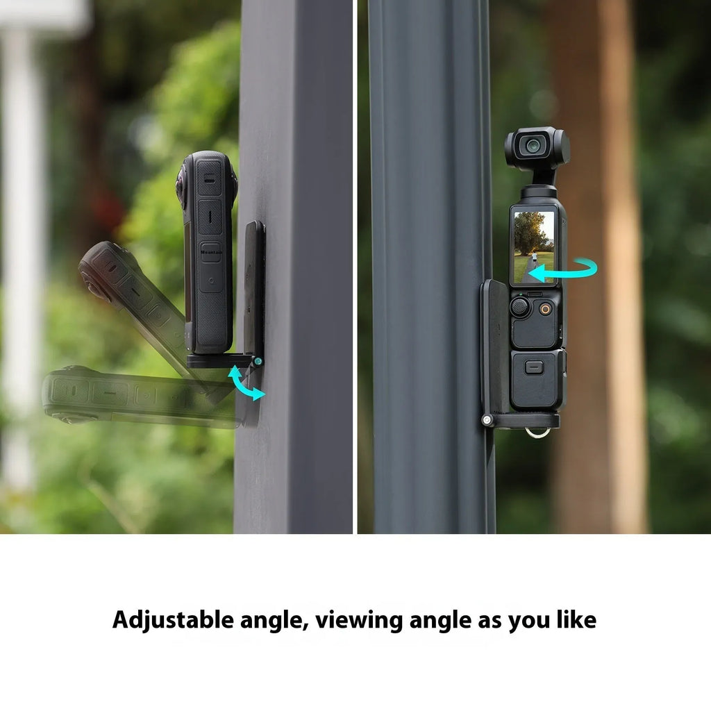 Black magnetic bracket base handheld handle for Insta360 X4 camera with angle adjustable design