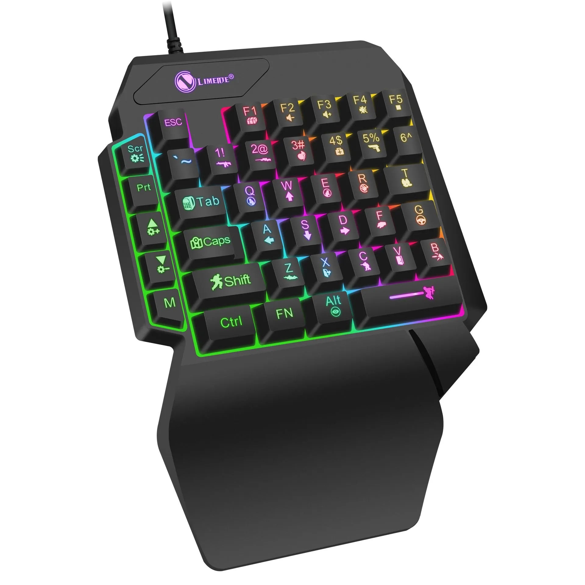 GK103S single-handed mechanical gaming keyboard converter with blue luminous lighting