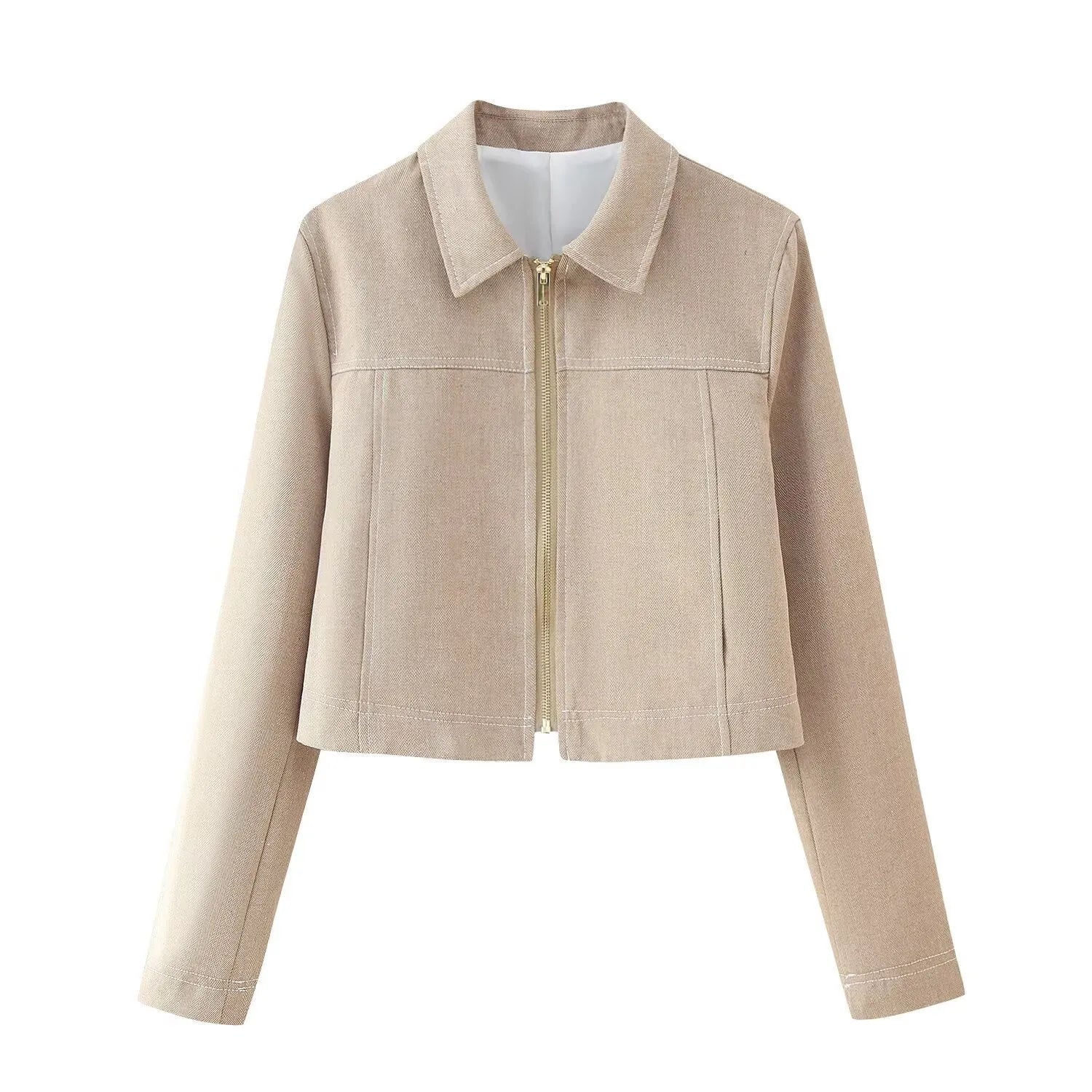 Women's herringbone pattern suit set with 3D embroidery detailing showing jacket and trousers