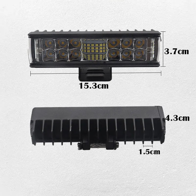 Black aluminium 7-inch 60W LED strip work light with straight line shape