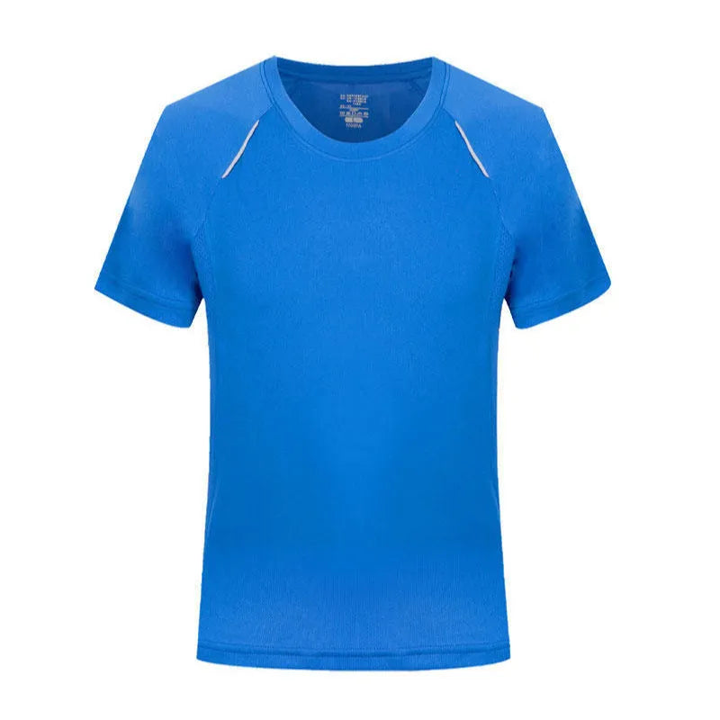 Men's slim fit quick-dry T-shirt in a solid colour, showing round neck and short sleeve design.