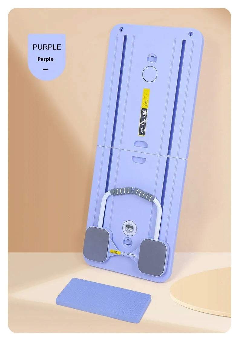 Multi-functional supine board in gray for home abdominal exercise, 410mm x 1060mm x 70mm