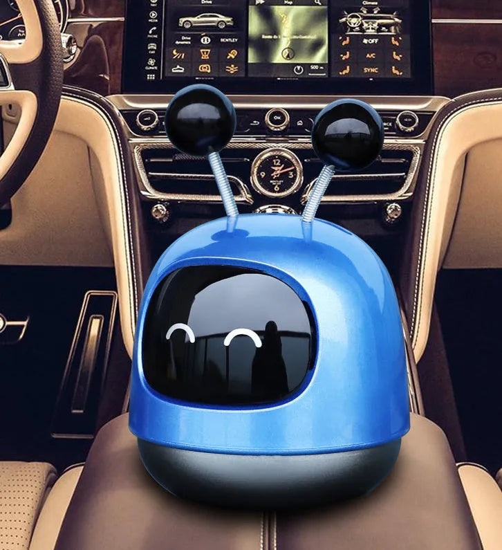 Robot-shaped car vent aromatherapy decoration with gel reservoir for fragrance diffusion