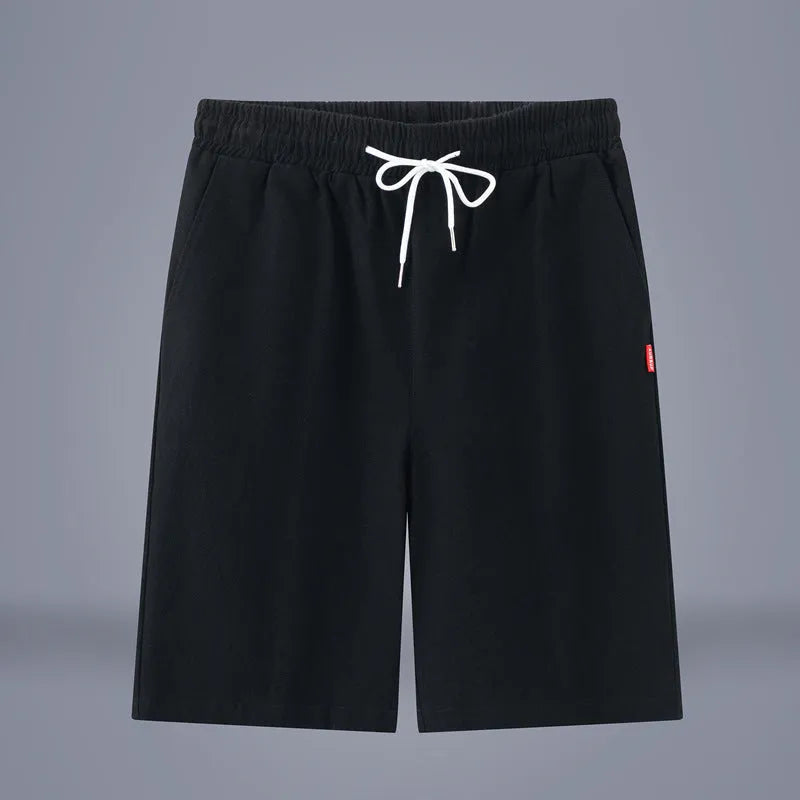 Cotton and linen Chinese style cropped trousers in solid colours with drawstring waist