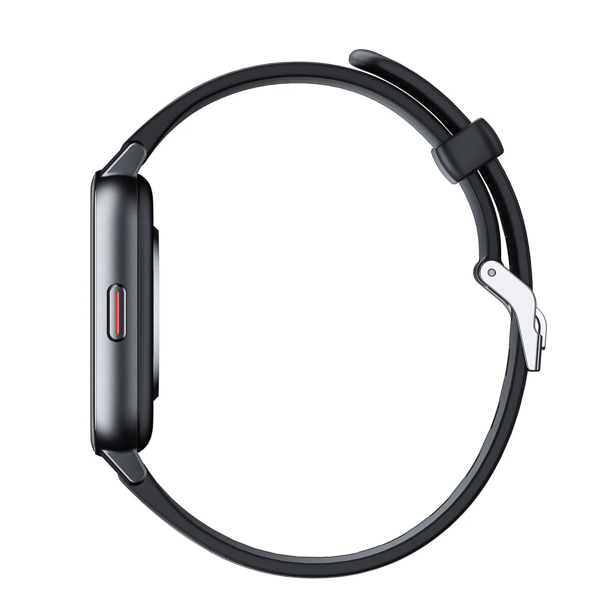 GTS1 smart watch with body temperature and heart rate monitoring, 1.3 inch touch screen, silicone strap, on a wrist