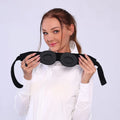 Grey polyester Bluetooth sleeping eye mask with adjustable straps
