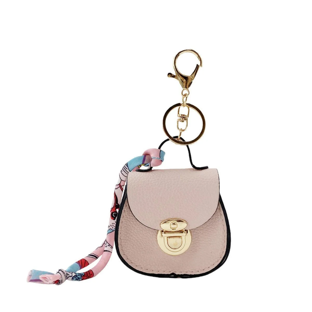 Small PVC coin purse keychain pendant in a solid colour, shown attached to a keyring.