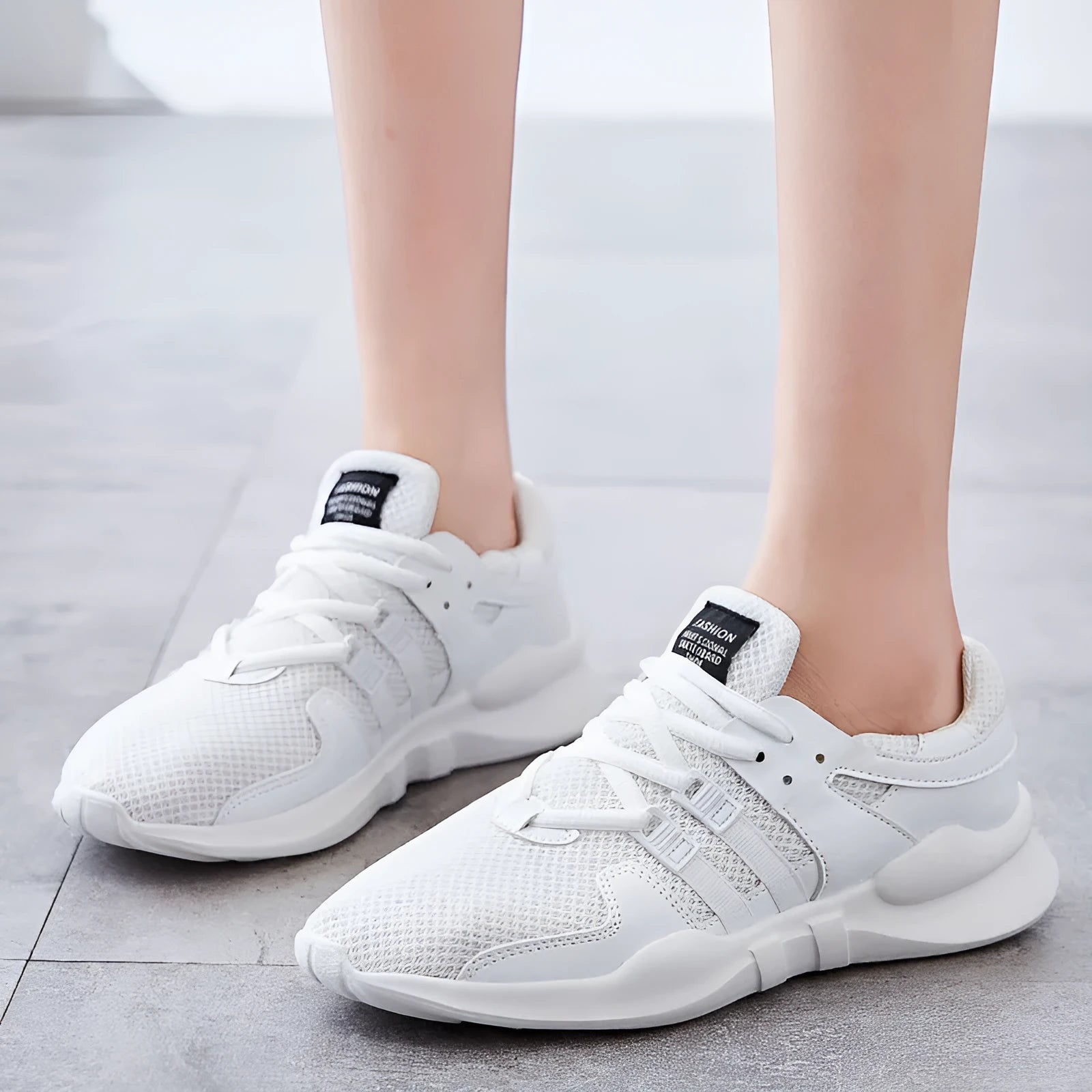 Casual mesh sneakers with hollow out design in black net, white net, hollow white, or pierced black colour options