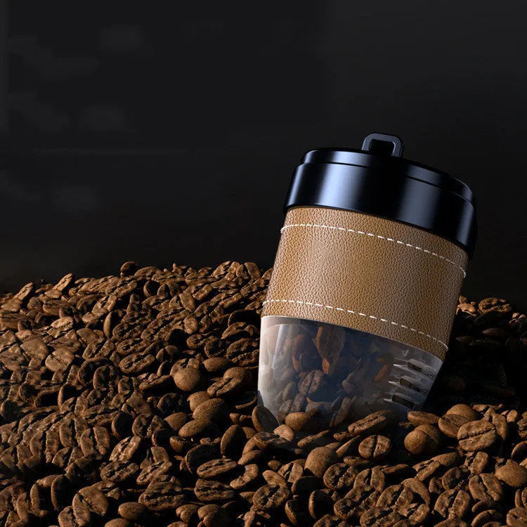Coffee cup-shaped plastic car air freshener with solid perfume coffee bean fragrance for vehicle odour removal