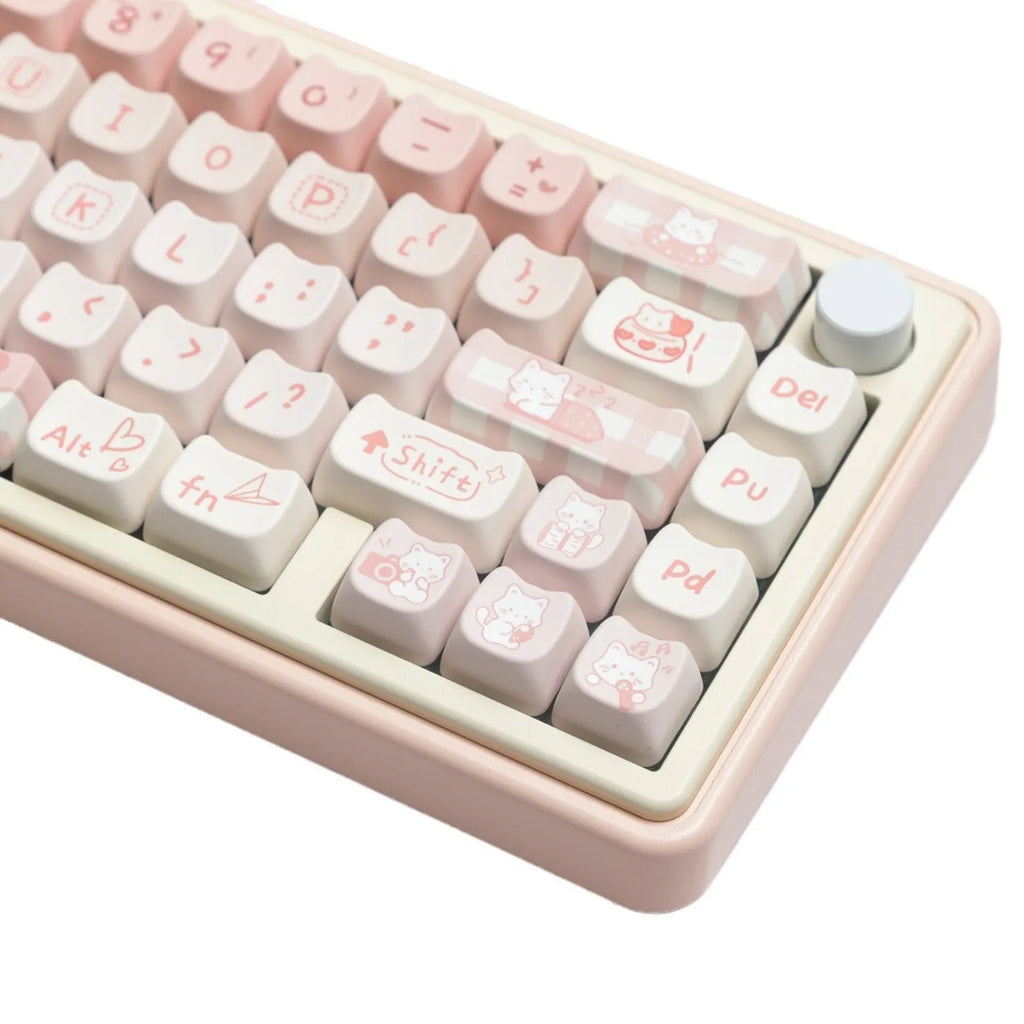 Full set of PBT sublimation keycaps for mechanical keyboard showing complete 98+ key layout