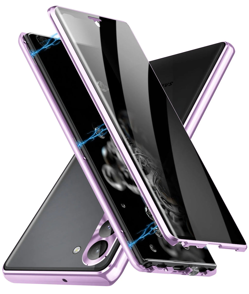 Samsung S23 Ultra metal phone case anti-peep shockproof magnetic suction electroplated finish