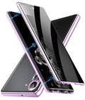 Samsung S23 Ultra metal phone case anti-peep shockproof magnetic suction electroplated finish