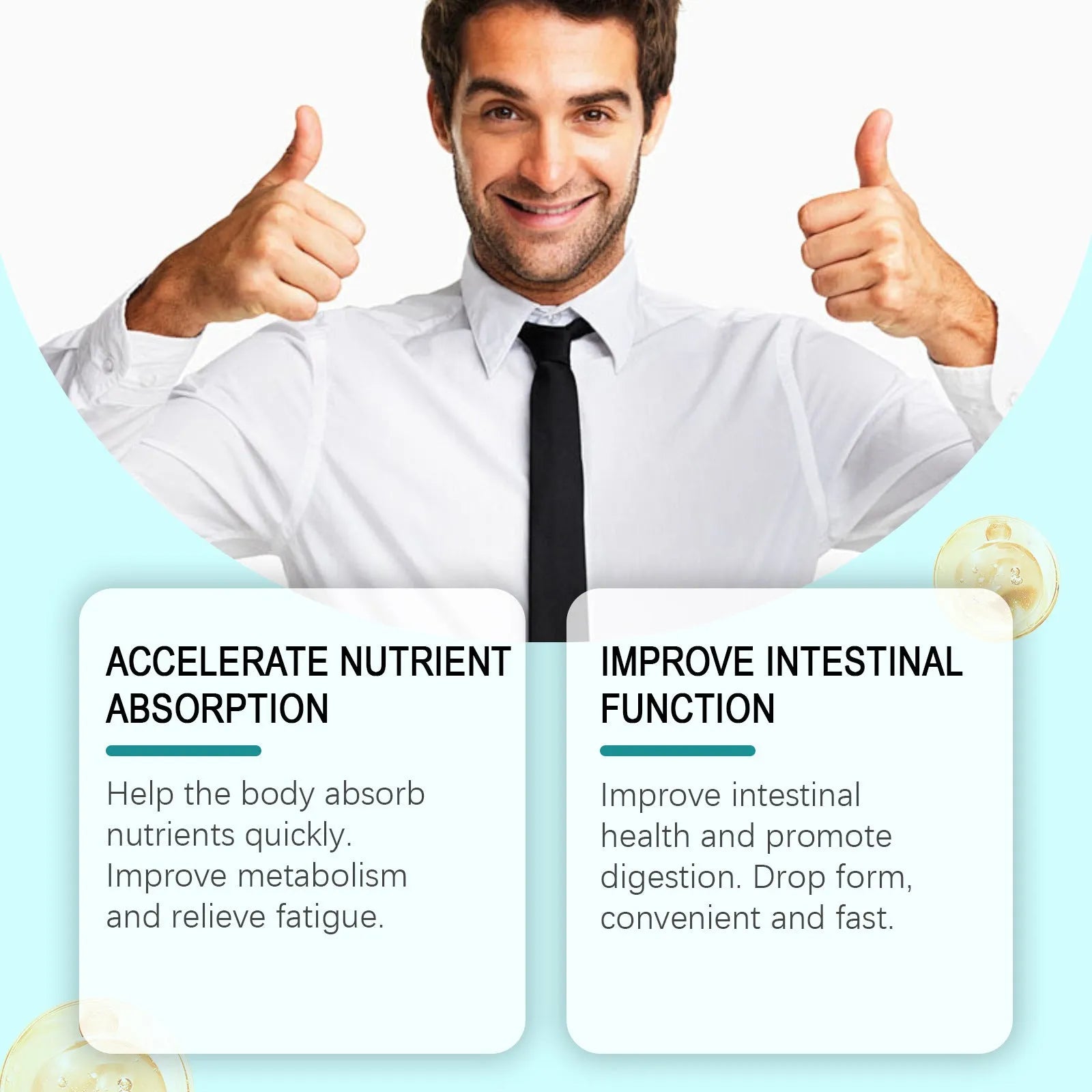 60ml bottle of intestinal care supplement drops with dropper for digestive support