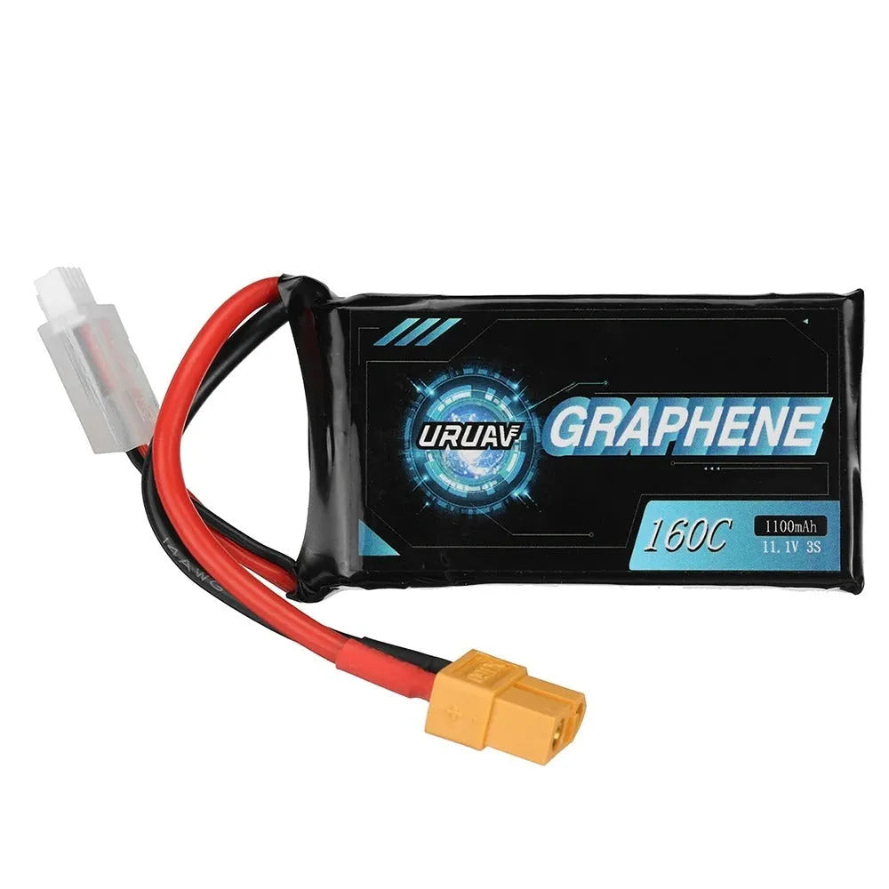 A 7.4V 1200mAh lithium battery for remote control model cars and boats.