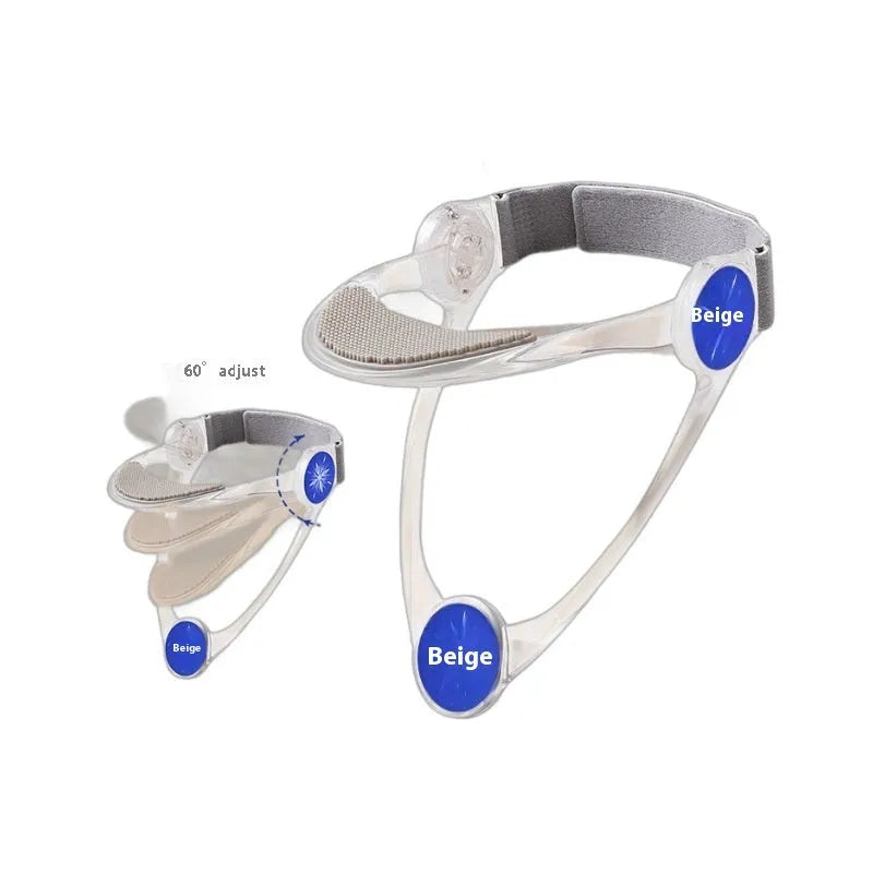 Adjustable neck support brace for adults and children in blue, pink, and transparent colours
